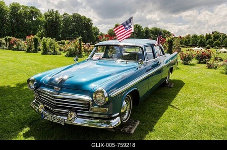 U.S.-American '56 Chrysler Windsor, festival of classic cars "Retro Classics meets Barock", Schloss Ludwigsburg Palace, Baden-Wuerttemberg, Germany, Europe-stock-foto