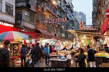Temple Street Night Market, Night Market, Street Bazaar, Yau Ma Tei, Kowloon, Hong Kong, China-stock-foto