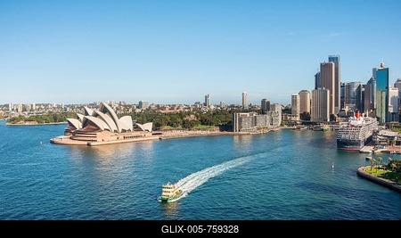 Circular Quay and The Rocks, skyline with Sydney Opera House, Financial District, banking district, Sydney, New South Wales, Australia-stock-foto