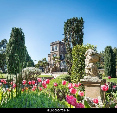 Larnach Castle, park and castle, Dunedin, Otago Peninsula, Southland, New Zealand-stock-foto