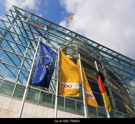 CDU national party headquarters, Christian Democratic Union of Germany, Konrad Adenauer Haus, Berlin-Tiergarten, Berlin, Germany-stock-foto