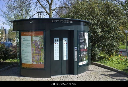 Public toilet, Wiesbaden, Hessen, Germany, Europe-stock-foto