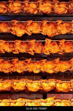 Grilled chicken, Oktoberfest festival, Munich, Upper Bavaria, Bavaria, Germany, Europe-stock-foto