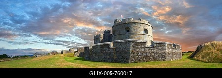 Pendennis Castle Device Fort built in 1539 for Henry VIII, near Falmouth, Cornwall, England, United Kingdom-stock-foto