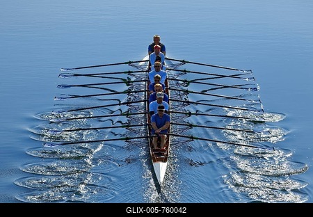 Rowers rowing in rowing boat, eight, Main Danube Canal, near Nürnberg-Katzwang, Middle Franconia, Franconia, Bavaria, Germany-stock-foto