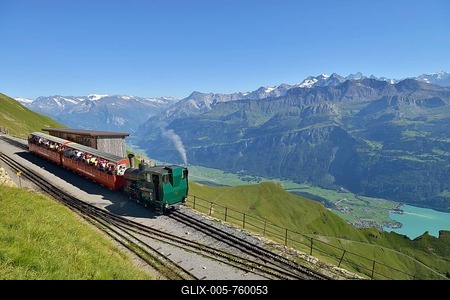 Coal-fired historic steam locomotive on Brienzer Rothorn Mountain, Brienz, Switzerland, Europe-stock-foto