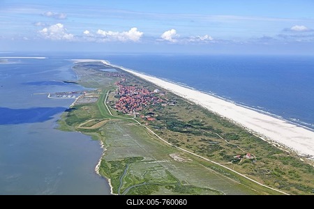 Aerial view, Juist Island, East Frisian Island, East Frisia, Lower Saxony, Germany, Europe-stock-foto