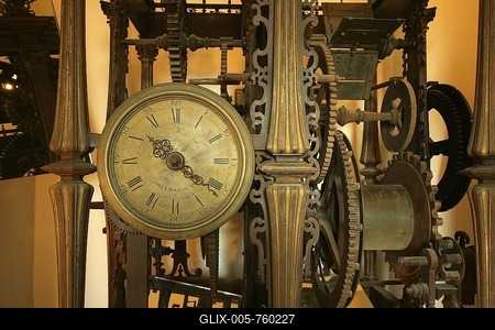 Old mechanical clock, cathedral of Sevilla, Andalusia, Spain, Europe-stock-foto