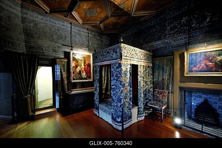 Palace of Holyroodhouse, castle, royal palace, Scottish residence of the kings of Great Britain, private chamber of Mary Stuart, Edinburgh, Scotland, Great Britain-stock-foto