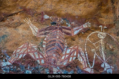 Aboriginal wall paintings, Kakadu National Park, Northern Territory, Australia-stock-foto