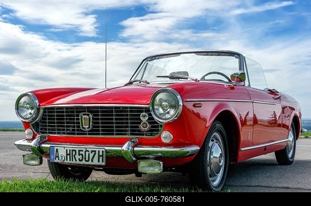 Vintage car FIAT 1500 Spider, convertible, year of construction 1963 to 1966, Hohenpeißenberg, Upper Bavaria, Bavaria, Germany-stock-foto