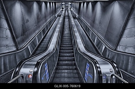 Escalator, Munich U-Bahn station, metro station, Munich, Bavaria, Germany, Europe-stock-foto
