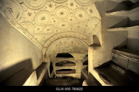 Grave chamber of a Roman mausoleum in the Catacombs of San Sebastiano, Via Appia Antica, Rome, Lazio, Italy, Europe-stock-foto