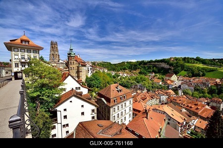 View of historic centre, Friburg, Canton of Fribourg, Switzerland-stock-foto