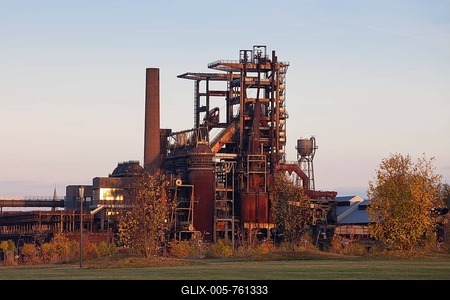 Former steelworks Phoenix-West, furnace, industrial monument, Dortmund, Hörde, Ruhr district, North Rhine-Westphalia, Germany-stock-foto