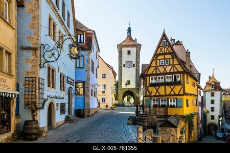 Medieval town, Rothenburg ob der Tauber, Romantic Road, Franconia, Bavaria, Germany-stock-foto