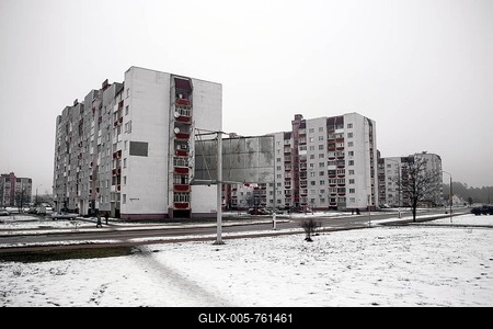 Flats built for the survivors of the Chernobyl disaster, Slavutych, Ukraine-stock-foto
