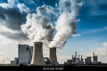 Power plants, Neurath lignite-fired power plant and Frimmersdorf lignite-fired power plant, Grevenbroich, North Rhine-Westphalia, Germany-stock-foto