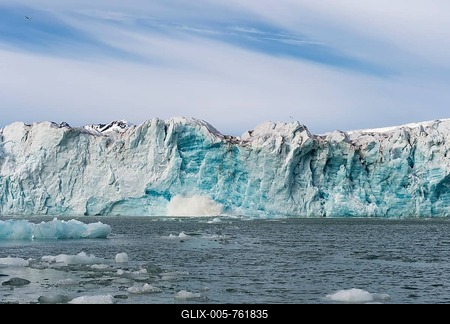 Lilliehook glacier, Lilliehook fjord, Spitsbergen Island, Svalbard Archipelago, Norway-stock-foto