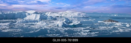 Kangia Fjord and Sermeq Kujalleq glacier in Ilulissat, Greenland-stock-foto