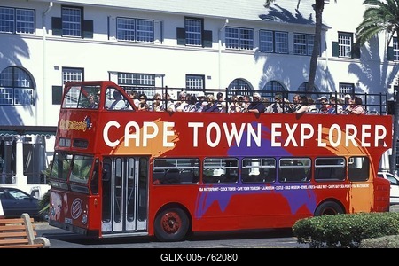 City tour with a double-decker bus, sightseeing tour, tourist, Sea Point, Cape Town, Western Cape, South Africa, Africa-stock-foto