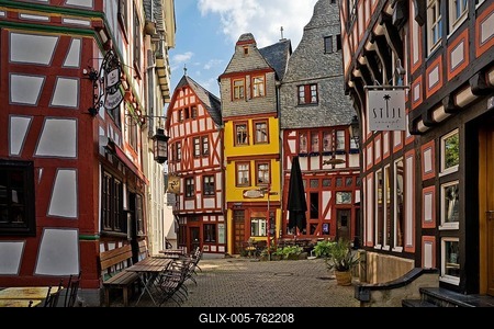 Half-timbered houses in the historic old town, Deutsche Fachwerkstrasse, Limburg an der Lahn, Hesse, Germany-stock-foto