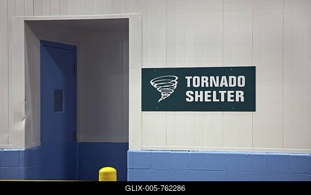 A tornado shelter at Chrysler's Jefferson North Assembly Plant, Detroit, Michigan, USA-stock-foto