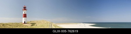 Panorama, lighthouse, List East, Sylt Island, Schleswig-Holstein, Germany, Europe-stock-foto