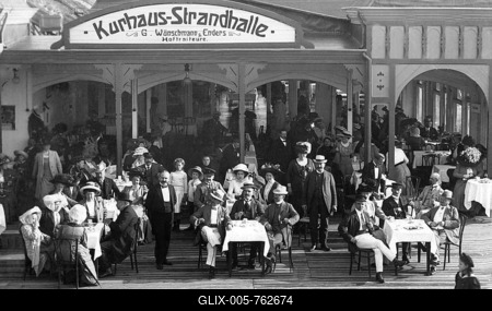Spa hotel, cafe, historic photograph, around 1912-stock-foto