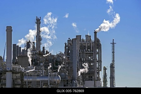 Industrial estate showing BASF chemical production site in the port of Antwerp, Belgium-stock-foto
