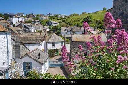 Historic village centre of Port Isaac with 18th and 19th century cottages, North Cornwall, England, United Kingdom-stock-foto