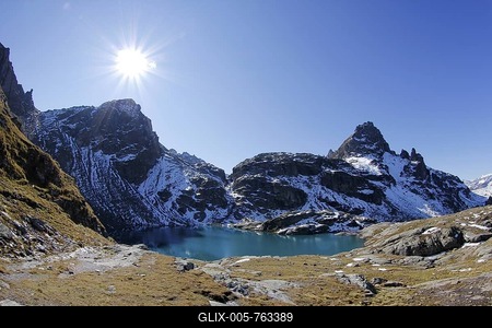 Schottensee lake on the Five Lakes Hiking Route, Pizol, Canton of St. Gallen, Switzerland, Europe, PublicGround-stock-foto