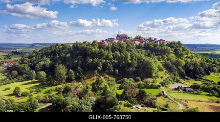 City of Amöneburg, Old Town on basalt cone, County of Marbug-Biedenkopf, Central Hesse, Hesse, Germany-stock-foto