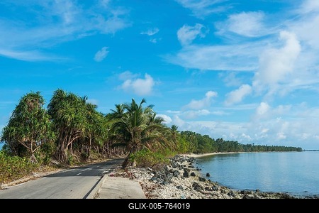 Narrow point in the lagoon of Funafuti, Tuvalu-stock-foto