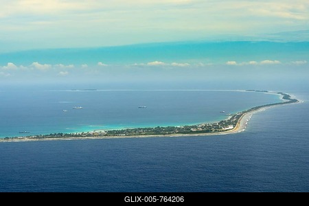 Aerial view, atoll, Tuvalu, South Pacific-stock-foto