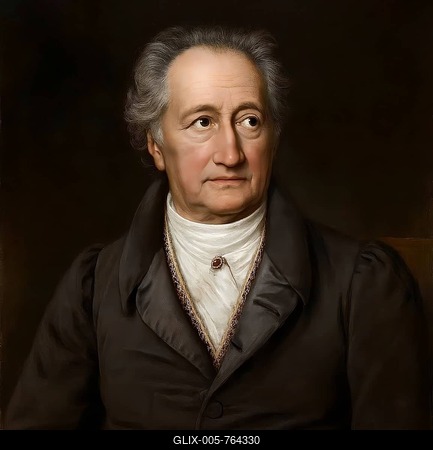 Goethe in his 70s, historical illustration from the history of German literature from 1885, digitally edited, symbolic image poet, politician, naturalist, poetry, Weimar, Weimar Classicism, Faust-stock-foto