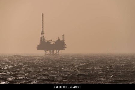 Oil rig, oil exploration, North Sea-stock-foto