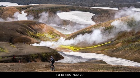 Stórihver, Laugavegur trail, Landmannalaugar to Hrafntinnusker, Iceland-stock-foto