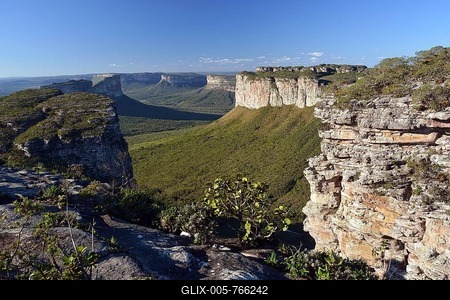 View from Table Mountain Pai Inacio, Chapada Diamantina, Lencois, Bahia, Brazil-stock-foto