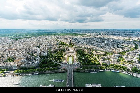 View from Eiffel Tower, Jardins du Trocadéro, Place du Trocadéro et du 11 Novembre, Paris, Ile-de-France, France-stock-foto