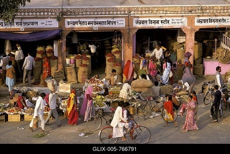 Street scene, Jaipur, Rajasthan, India-stock-foto