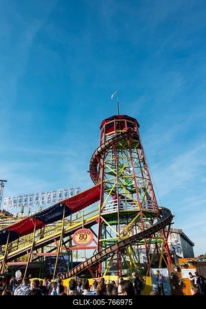 Toboggan Slide, funride, Oktoberfest, Munich, Upper Bavaria, Bavaria, Germany-stock-foto