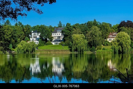 Villas and houses on Hundekehlensee, Grunewald, Berlin, Germany-stock-foto