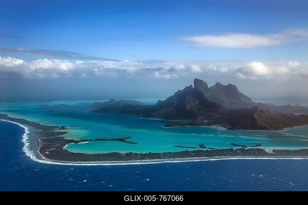 Aerial view, Bora Bora Bora Island, Society Islands, French Polynesia-stock-foto