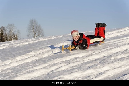 Sledding-stock-foto
