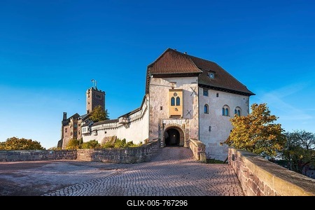 The Wartburg in autumn, UNESCO World Heritage, Thuringia, Eisenach, Germany-stock-foto