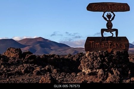 Volcanic landscape, Fire Mountains, volcano, Timanfaya National Park, Lanzarote, Canary Islands, Spain-stock-foto