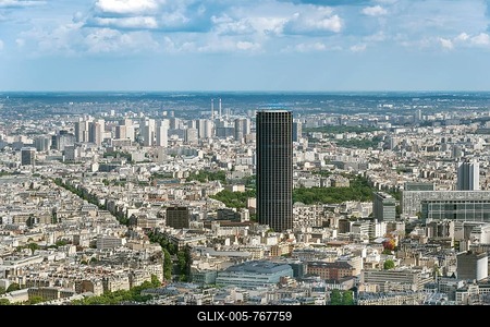 Cityscape, view from the Eiffel Tower to Tour Montparnasse, Paris, Île-de-France, France-stock-foto
