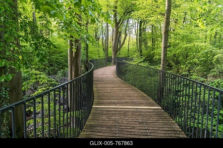 Pedestrian walkway, Rocky sea, Sauerlandpark, Hemer, Sauerland, North Rhine-Westphalia, Germany-stock-foto