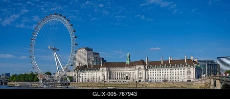 London EYE with Shrek's Adventure on the Thames London England, Great Britain-stock-foto